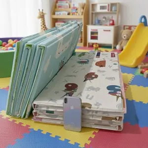 Playmat Lipat SNI Balita Karakter Kartun Lucu Ukuran L180xP200cmxT10mm & L180cmxP200cmxT8mm FREE TAS  Bahan Xpe Premium Karpet Anak Mudah Dilipat Playmate Tikar Bayi FREE TAs