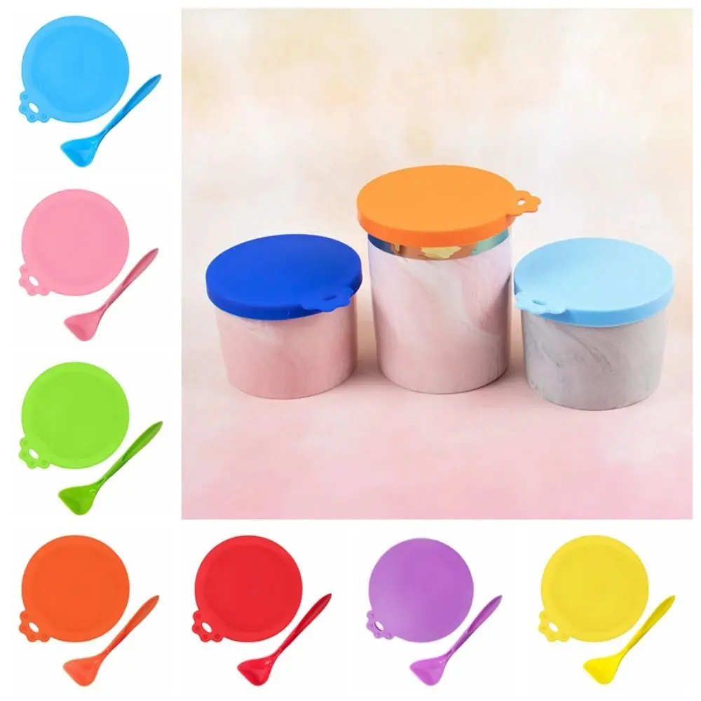 Convenient Soft Pet Food Canned Lid Silicone Reusable Silicone Pet Can Lid Set 3 in 1 Cartoon 3 in 1 Cat Can Lid Pet