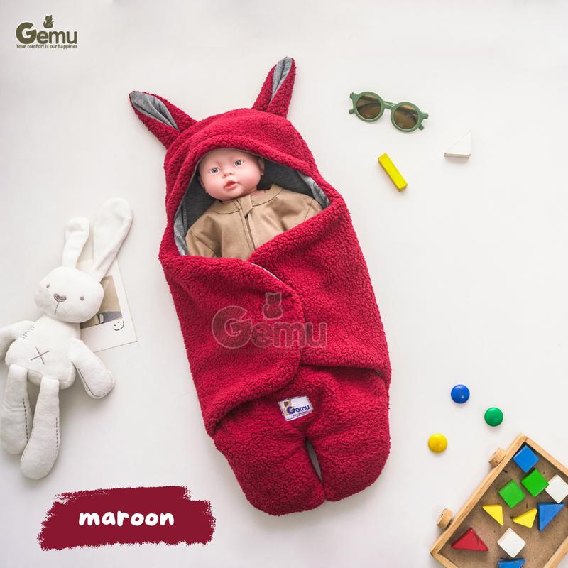 GEMU Selimut Bayi Bedong Blanket Instan Sherpa Bulu Domba Tebal Karkakter Kaki Premium Newborn 5
