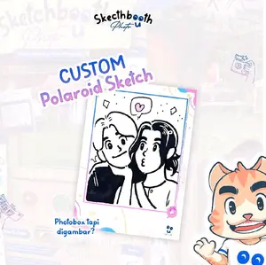 COD Photosketch Custom – Polaroid (1 frame) - Potrait Ilustration - Photobooth Digambar Ilustrasi Manual - Gifts Idea (free sticker)
