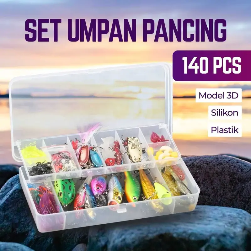 umpan Minnow Casting Set Lengkap Umpan Pancing Ikan Lure Set Fishing 101PCS 45PCS 171PCS 140PCS 109PCS 171PCS - LIXADA Forrecci umpan ikan mujair metal jig soft frog bufo 0