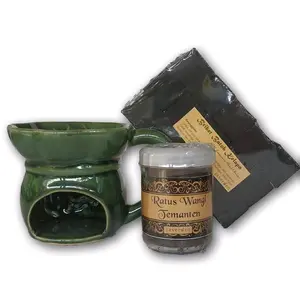 Paket Tungku Ratus Temanten Warna Hijau (motif bunga/kupu-kupu)