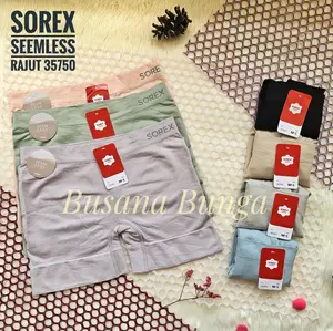 Sorex Limited Edition (3pc, 6pc, 12pc) CD/Celana Dalam Wanita Dewasa Sorex 35750 Seamless Boxer Segiempat Rajut Elastis Lembut Nyaman