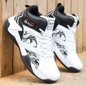 Sepatu Premium Basket Pria High Top Street Korea Style | Sneaker Sport Premium, Desain Keren & Anti Slip Nyaman Dipakai Olahraga dan Casual