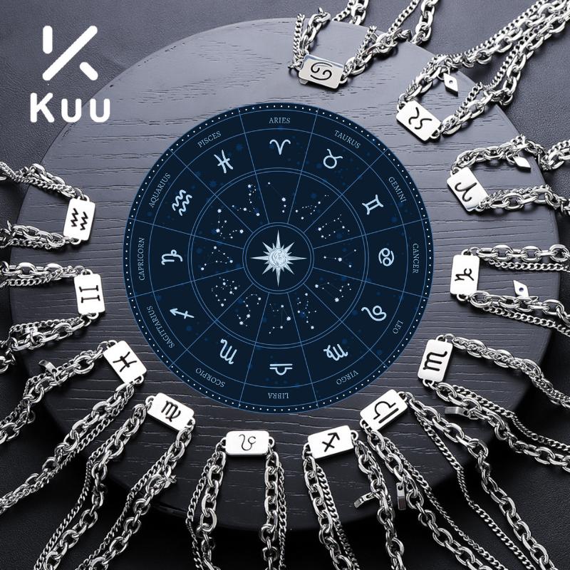 Vòng tay, Vòng cổ 12 cung hoàng đạo chất liệu titan cao cấp chống han gỉ thiết kế thời trang Kuu Clothes - Vòng Tay Tổng Hợp