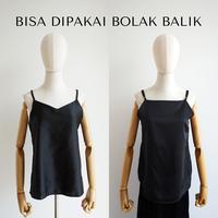 Gambar Benangsari Inner Tank Top Satin Kamisol Dalaman Kebaya Outer - Black, S/M dari Benangsari_NEW Kota Bandung 3 Tokopedia