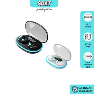 GOAT-X55 TWS Headset Bluetooth Earphone Earbud Nirkabel Tak Terlihat dengan Layar LED Hi-Fi Quality Extra Bass Pengurang Kebisingan Kait Telinga