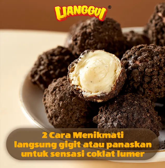 [HALAL]  Lianggui Kue Bulat Blaster Coklat! Isi coklat meledak dalam satu gigitan, Beli 1 Gratis 1, Makanan ringan wajib untuk siang teh dan nonton drama 3