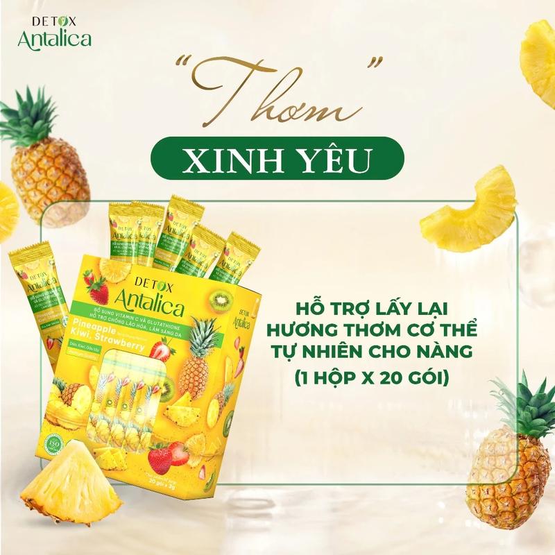 (SÉT NÓNG) Detox Dứa Thơm Antalica Hỗ Trợ Sáng Da, Cung Cấp Vitamin C Hộp 3g x 20 gói 4