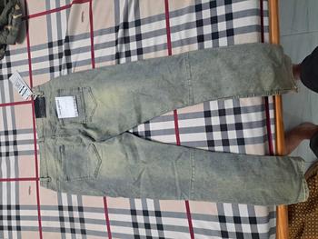Product Review of Quần jeans nam xanh bụi 105 trơn basic co giãn form skinny from G**y 1