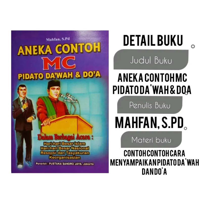 Paket 2 buku PANDUAN MENYAMPAIKAN KATA SAMBUTAN KEAGAMAAN DAN KEMASYARAKATAN + ANEKA CONTOH MC PIDATO DA'WAH & DO'A 3