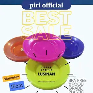 Lepek Plastik Anti Pecah 1 Lusin (12 Pcs) Diameter 15cm BPA Free & Food Grade Lepek kopi teh cangkir