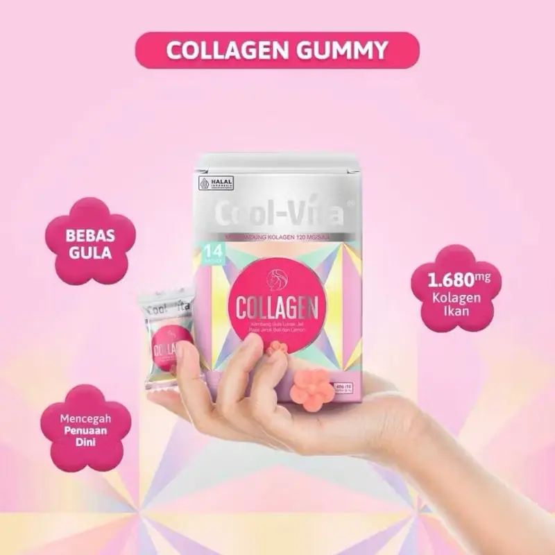 Coolvita 1 Box Collagen Gummy Suplemen Rambut, Kuku, Kulit