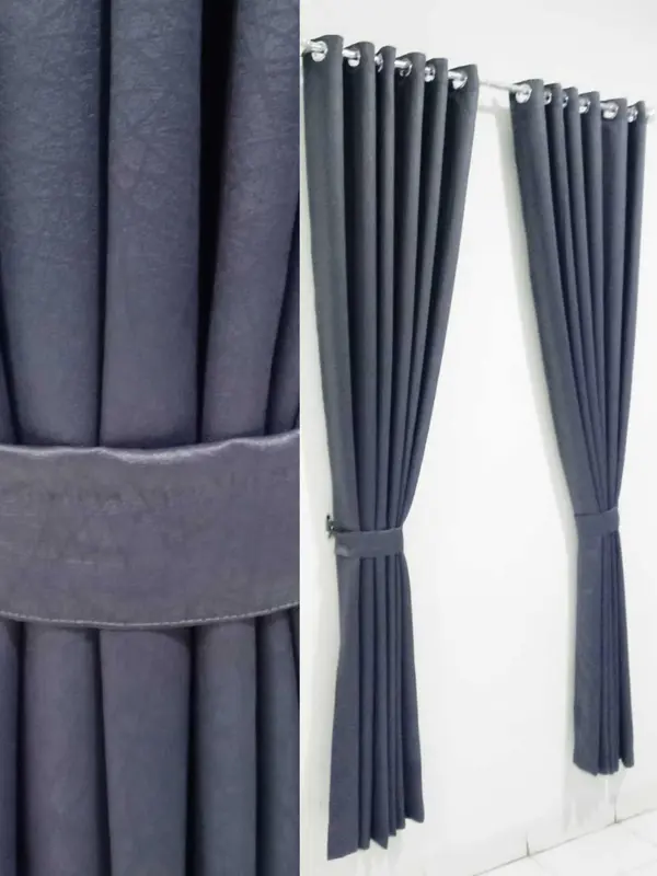 Gorden Hordeng Blackout Polos Emboss minimalis mewah Curtain jendela warna pink 2