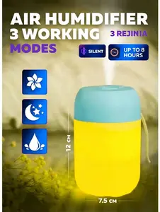 300ml Mini USB Humidifier | Essential Oil Diffuser with Night Light | Ultrasonic Aroma Diffuser Cool Mist for Bedroom Office