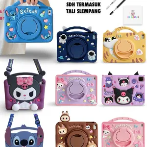 Case for Redmi Pad SE 11 inch Case Bahan Silikon Softcase Motif Lucu Bonus Pen Stylus dan Tali  Cover Slempang Casing