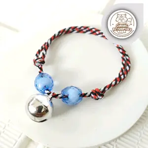 Kalung Kucing Tali Lonceng 14mm variasi manik mendunia