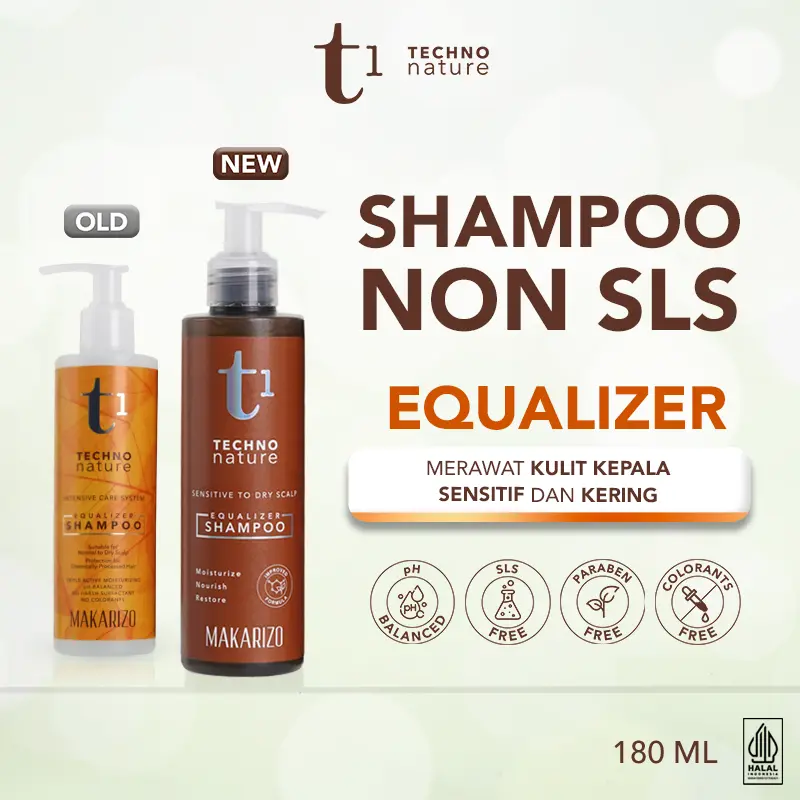 Makarizo T1 Techno Nature Equalizer Shampoo 180 mL Shampo Bebas