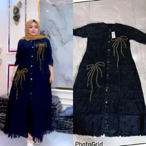 midi dres wanita jeans pita viral
