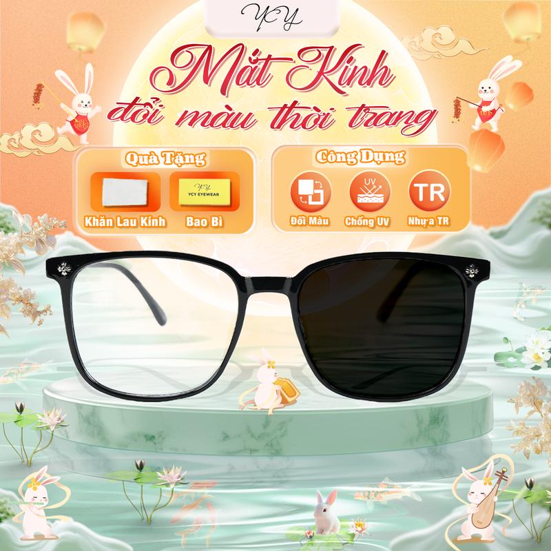 Mắt Kính Đổi Màu Thời Trang, Mắt Kính Thời Trang Chống Nắng, Chống Tia UV, Đổi Màu Khi Ra Ngoài Nắng Và Tiếp Xúc Với Tia UV  lão kinh  matchong kính  báo Women Nữ