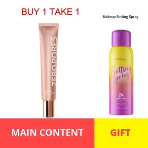 [BUY 1 TAKE 1] Primer Makeup Wajah Dengan 150ml Setting Spray, Hadiah Untuk Pori-Pori Tak Terlihat, Primer Wajah Soft Focus, Pengontrol Minyak, Tahan Lama, Melembapkan, Alas Makeup, Memperbaiki Kerutan, Garis Kering, Krim Pra Makeup, Alas Bedak 11