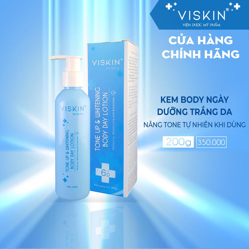 SỮA DƯỠNG THỂ NÂNG TÔNG DA VISKIN BAN NGÀY - TONE UP & WHITENING BODY DAY LOTION