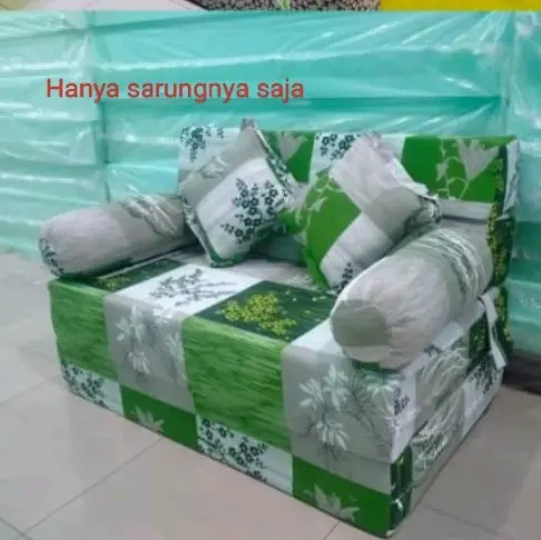 "HANYA SARUNGNYA SAJA" sarung Kasur Sofabed Resleting Letter L Berkualitas dengan Motif Cantik dan Menarik 5