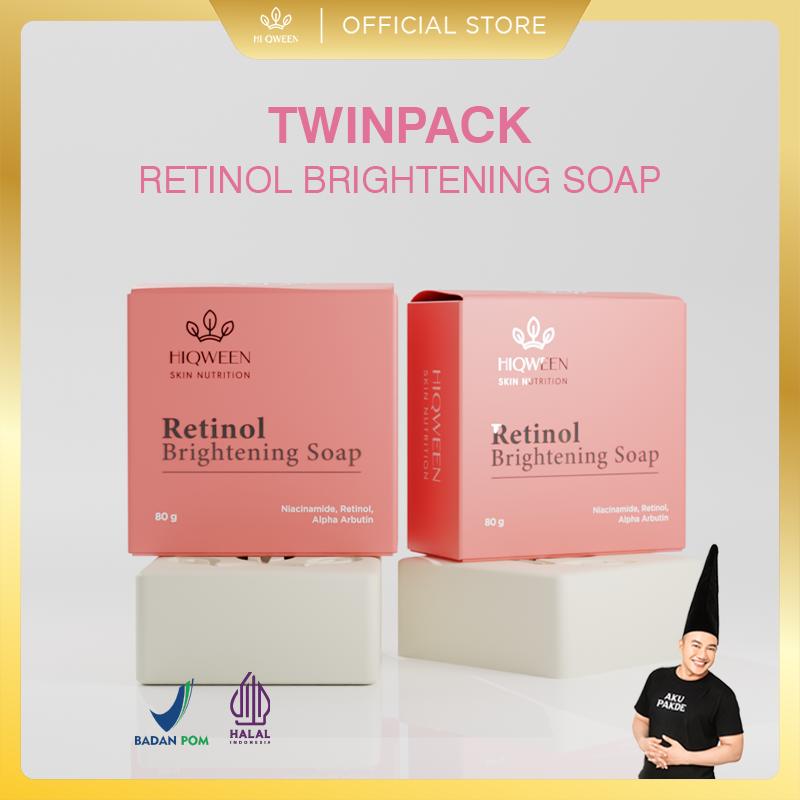 AFF - HIQWEEN SKIN NUTRITION TWINPACK SABUN RETINOL BRIGHTENING SOAP SABUN RETINOL BATANG MENCERAHKAN FLEK HITAM MELASMA  Membersihkan Niacinamide Memutihkan 0