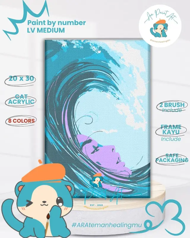 WAVE SERIES Painting by numbers I Kado Wisuda I Kado unik I Kanvas Lukis 2