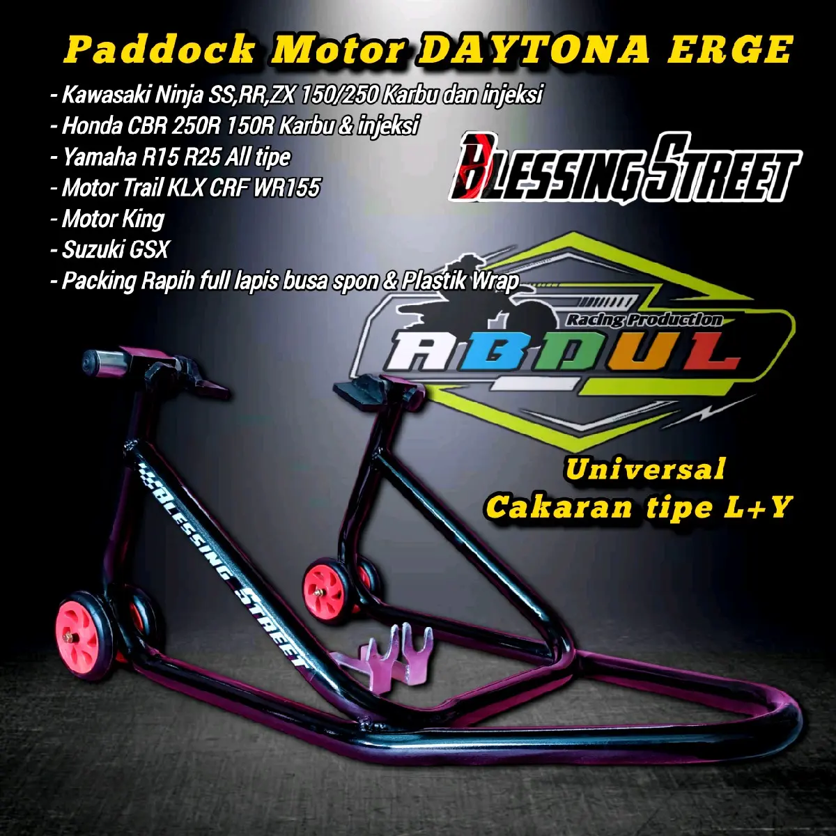 Standar paddock motor/Paddock Daytona ERGE/Standar paddock motor ninja/paddock motor CBR/paddock motor Yamaha/paddock motor trail/paddock motor RX-King