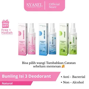 Paket Hemat 3 Pcs Deodorant Spray Collagyou by Syasel 60ml – Wangi Segar Tahan Lama