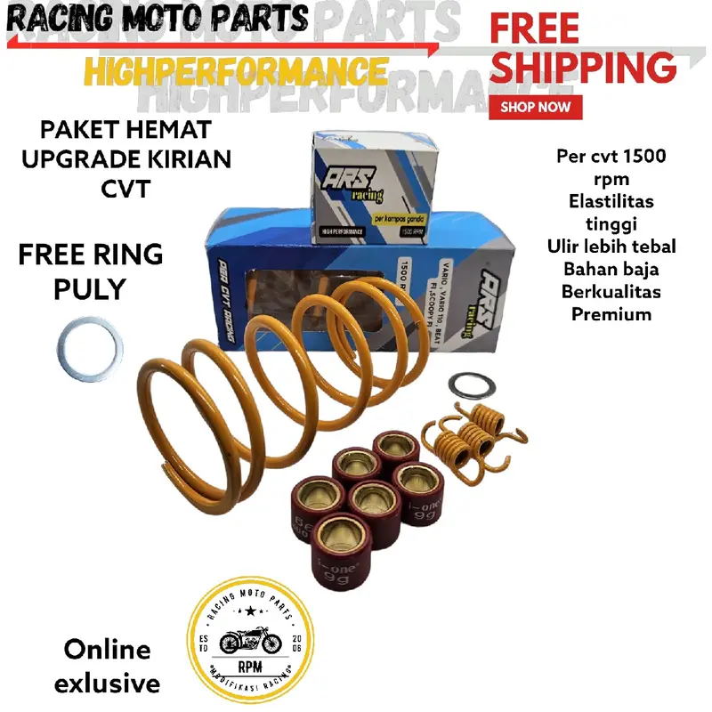 Paket Kirian CVT Vario - Vario cbs 110 - Vario techno Paket Per cvt Racing 1500 Rpm Upgrade Cvt Vario Per ganda Per Sintri Roller Racing Dan Ring Pully kualitas Bagus Mesin Motor Motorcycle 4