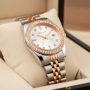 VIANOVA - Jam Tangan Elegan Wanita Kecil Original Anti Air 1232 Quartz Stainless Watches Kaca Mineral Standard Jepang Jam Tangan Cewek