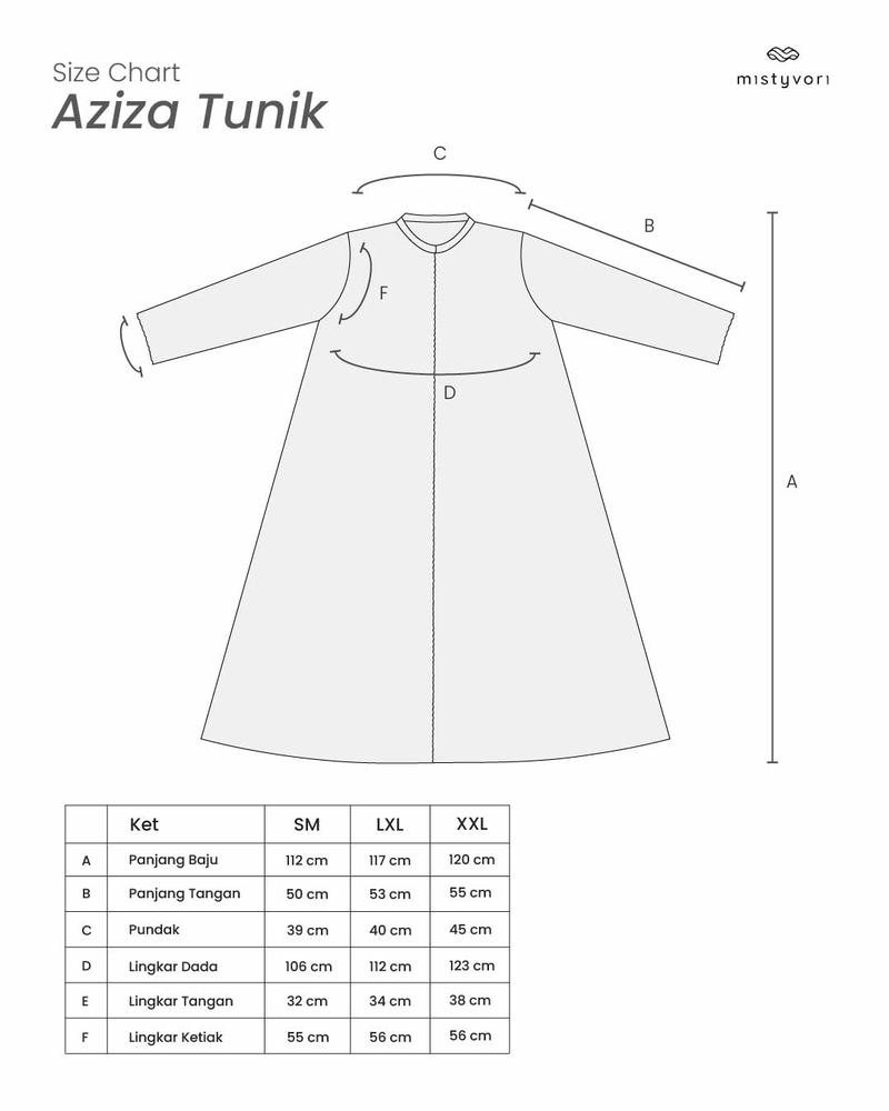 Product Introduction of MISTYVORI | Aziza Tunik Bordir Model Panjang Kancing Simple Muslim Wanita Atasan Dress Katun Variasi 0