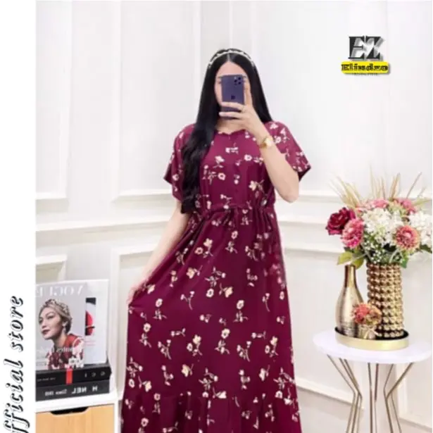 promo daster wanita dewasa | terkini dan modern viral Busui Ibu Kimono Nyaman Pendek Pink daster  adem Menyusui Katun Dress Tidur Hamil Bumil daster  hits Lengan Kancing