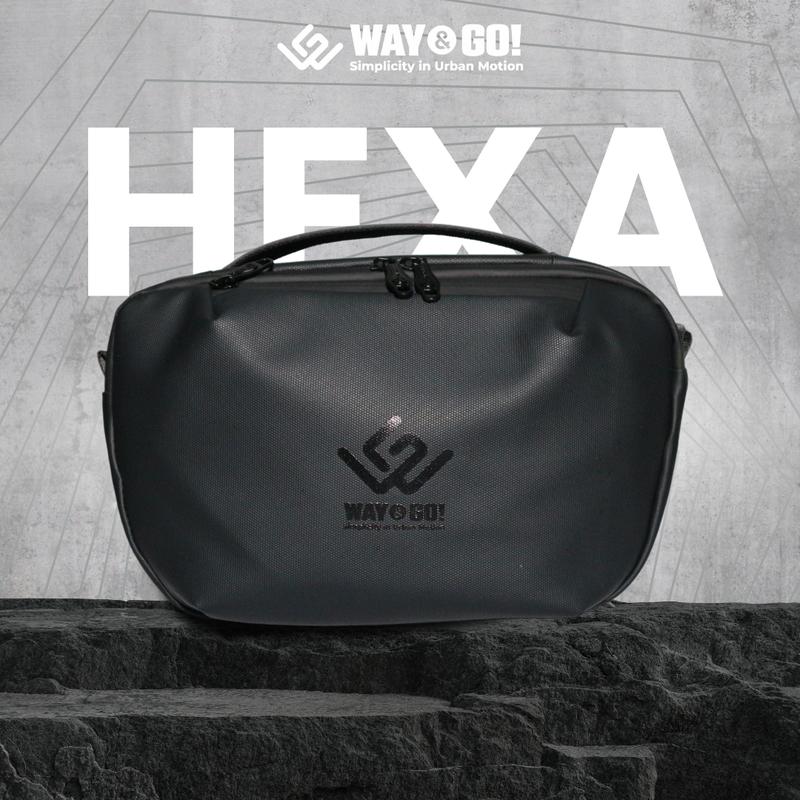 Way&Go! Hexa Tas Selempang Hand Bag Tas Tangan Waterproof Tahan Air Premium Awet Hitam Slingbag Pria 1