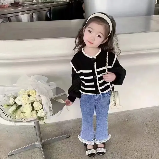 ATASAN RAJUT ANAK MODEL KOREA STRIPE KANCING 2