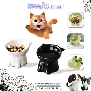 Pet Feeder Bowl-Tempat Makan Atau Minum Hewan Kucing Anjing-Kaki Tinggi/Pet Bowl Neck Protection