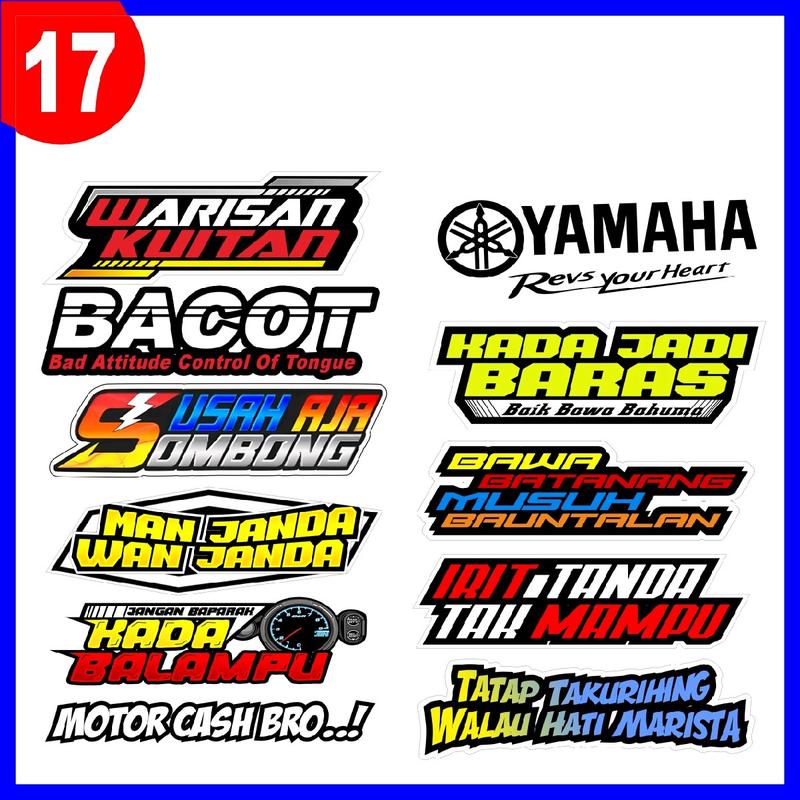 STIKER Motor Cutting isi 12 pcs - Hologram dan Vinyl - Paper, Stationery - Car 2