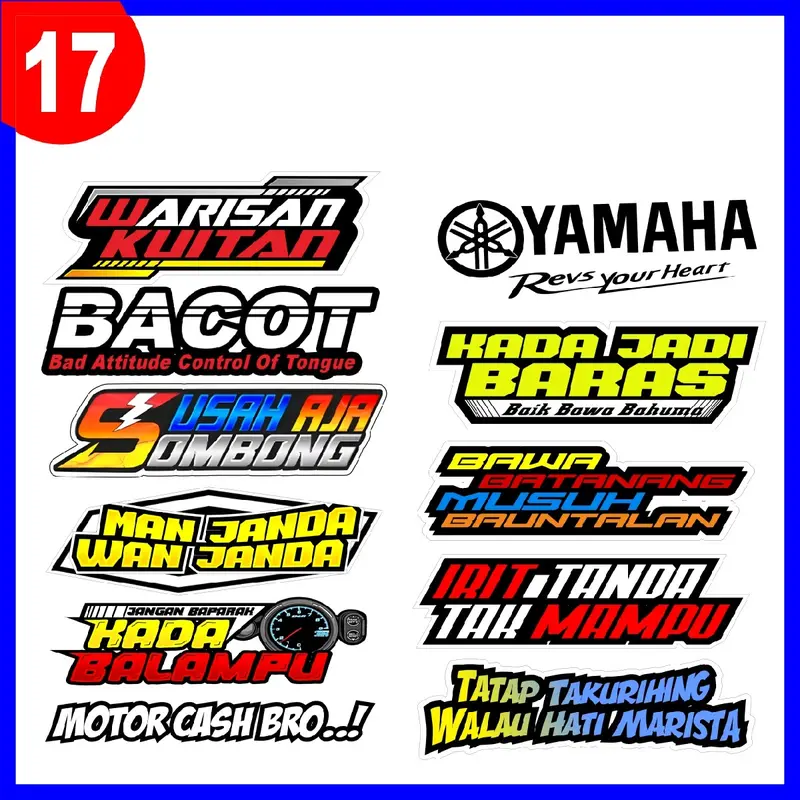 STIKER Motor Cutting isi 12 pcs - Hologram dan Vinyl - Paper, Stationery - Car 1