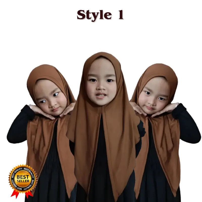 Kiswah - Hijab Airyn Segitiga Anak umur 3-6thn jersey premium G+A Instan Nyaman Muslim Variasi Kerudung Simple 0