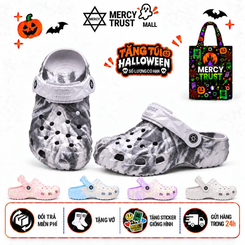 Kèm Sticker Ngẫu Nhiên, Vớ - MC28 - Dép Sục MERCY TRUST Kim Cương "Rừng Xanh" Phối Màu Forest Green Độc Lạ Cực Ngầu chất liệu nhựa EVA siêu nhẹ