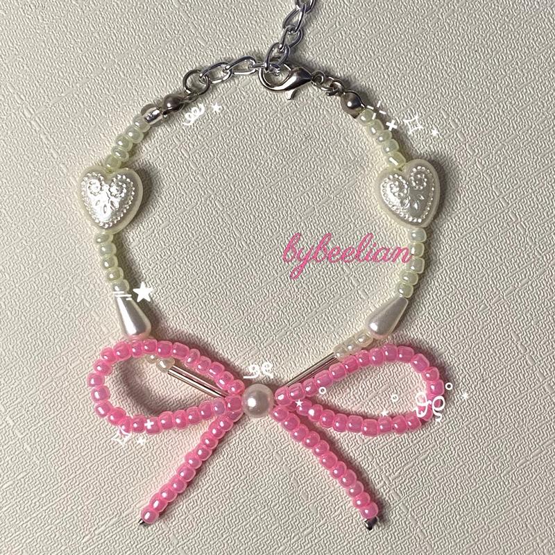 RIBBON SERIES | Pink dan Red | Beads Bracelets | gelang manik lucuuuu 0