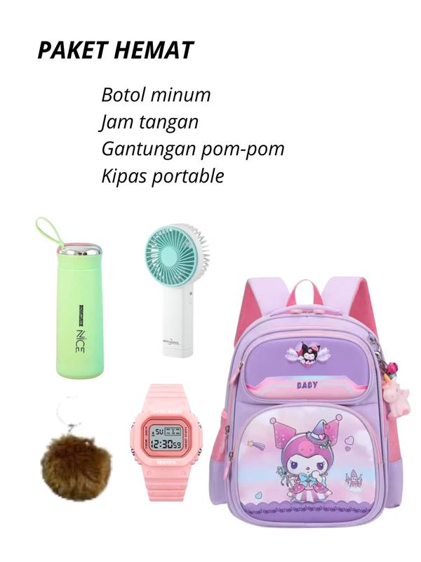 Tas Ransel Sekolah Anak Kuromi baby cute Tas Sekolah Anak TK SD Perempuan Lucu kekinian Tas Punggung FASHION 1