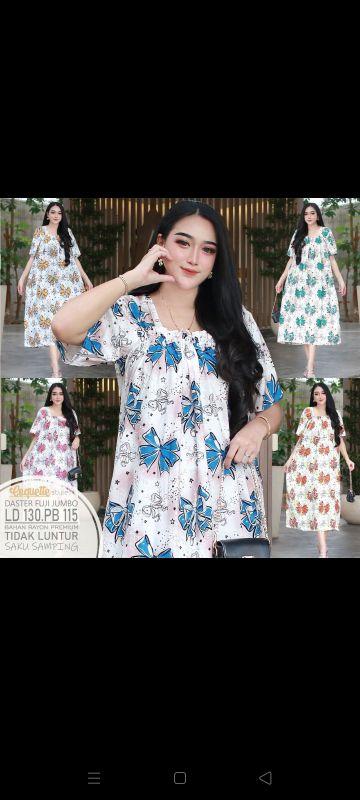 Daster Fuji Coquette Jumbo LD 130 PB 115 Bahan Rayon Premium Tidak Luntur Saku Samping