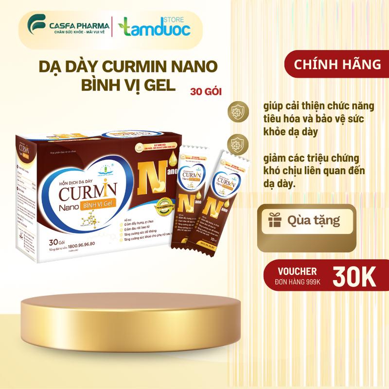 Curmin NaNo Bình Vị Gel Hộp 30 Gói Giúp Cải Thiện Chức Năng Tiêu Hóa Bảo Vệ Sức Khỏe Dạ Dày