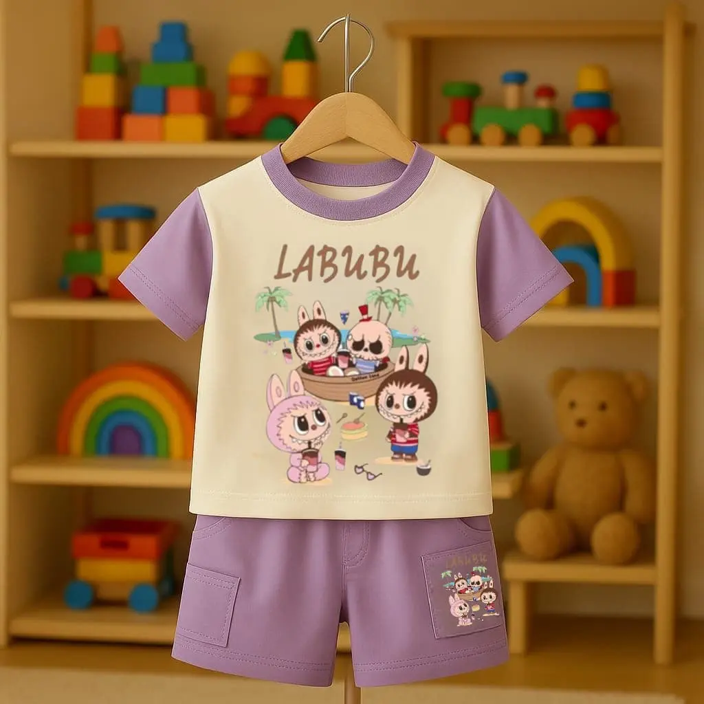 Setelan Unisex Cargo Pendek Anak Perempuan // 3-10 Tahun // Baju Anak Perempuan