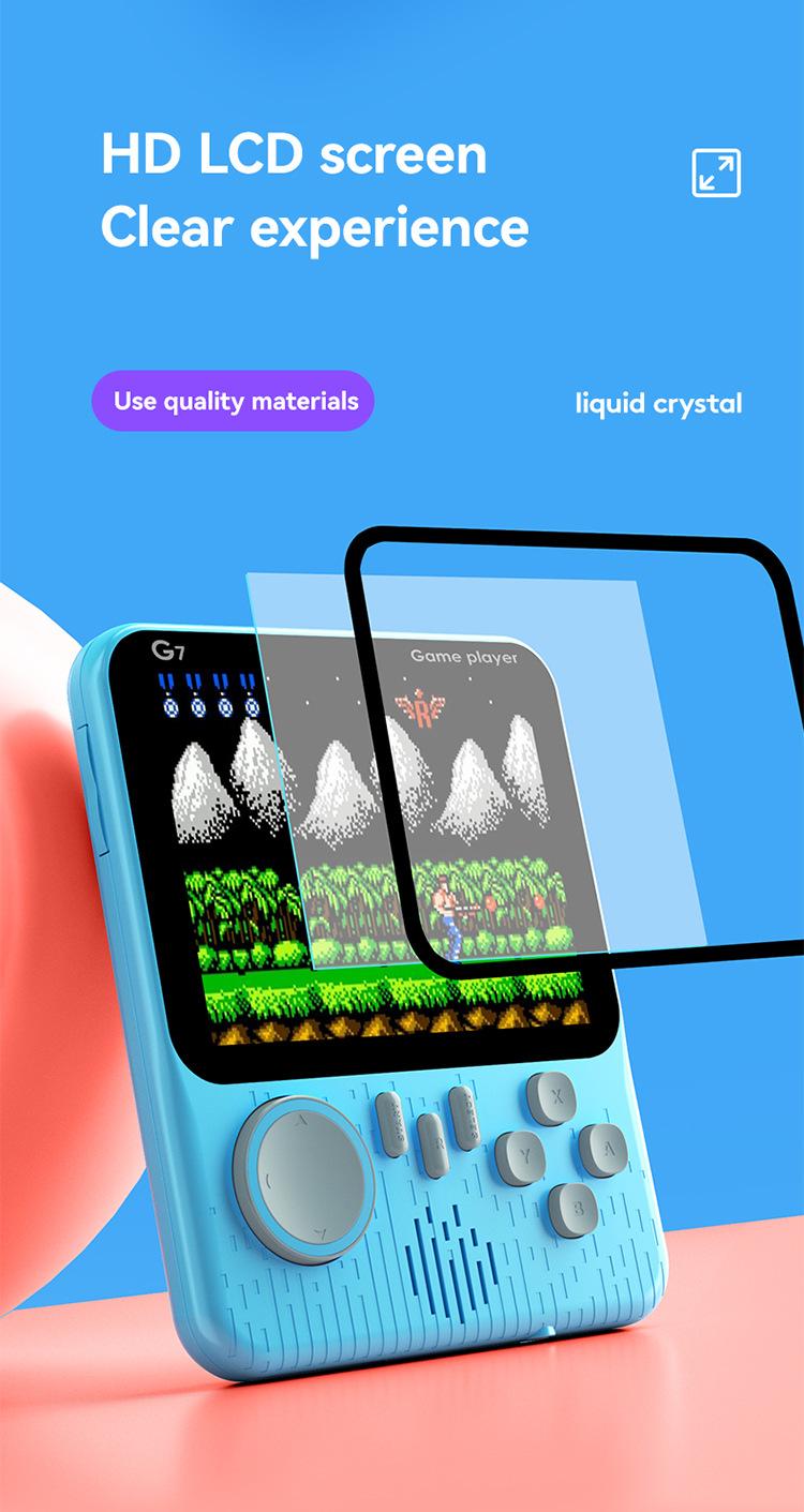 Konsol permainan komputer tangan ultra-tipis G7 konsol permainan portabel retro 666-in-1 warna-definisi tinggi mesin kartu permainan FC