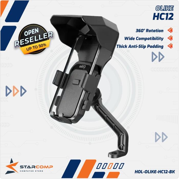 Gambar OLIKE Motor Phone Holder HC12 Holder Motor Anti Panas dan Hujan Locking Protection 360 Degree Rotation Compatible dari Starcomp Solo Kab. Sleman Tokopedia