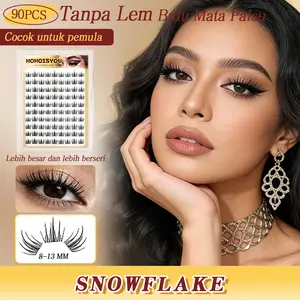 HOHOISYOU Bulu Mata Palsu Tanpa Lem (90PCS) - Koleksi Snowflake, 8-13MM Volume 3D Alami, Dapat Digunakan Ulang, Sempurna untuk Pemula! - Extension, Cleansing Eyelash